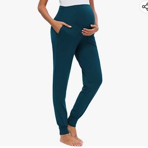 Turquoise blue maternity pants